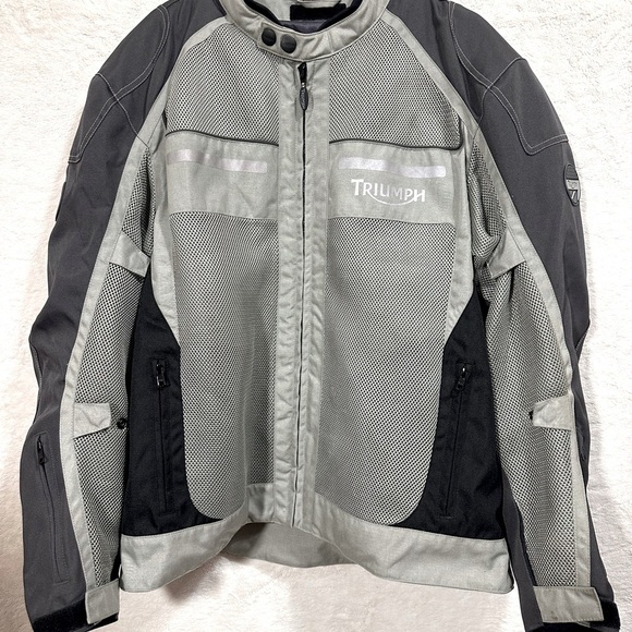 Triumph motorcycle riding touring mesh jacket removable inner lining Size 54-64 - Picture 2 of 14